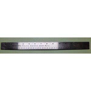 Vintage Westcott Flexible Stainless Steel Ruler R590-15 Made USA Cork Back USA